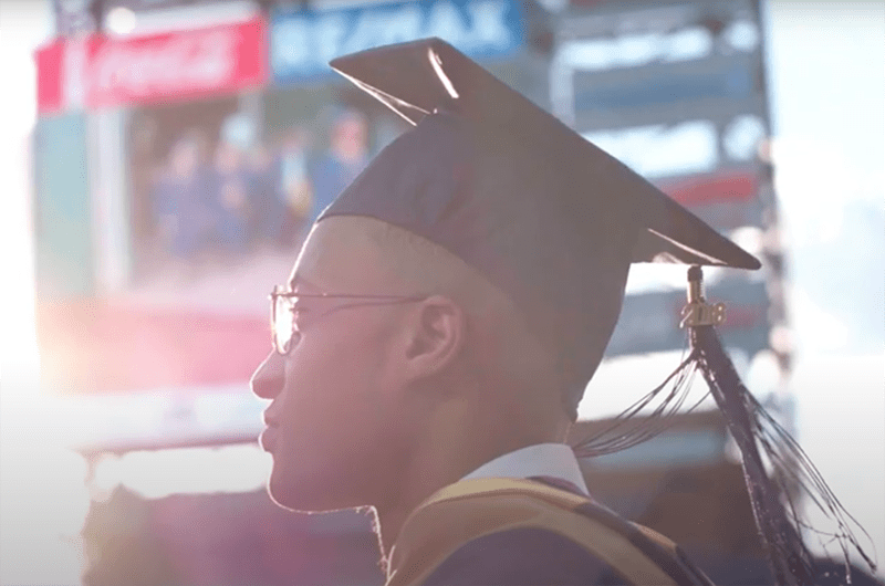 Drexel University graduate at Citizens Bank Park.
