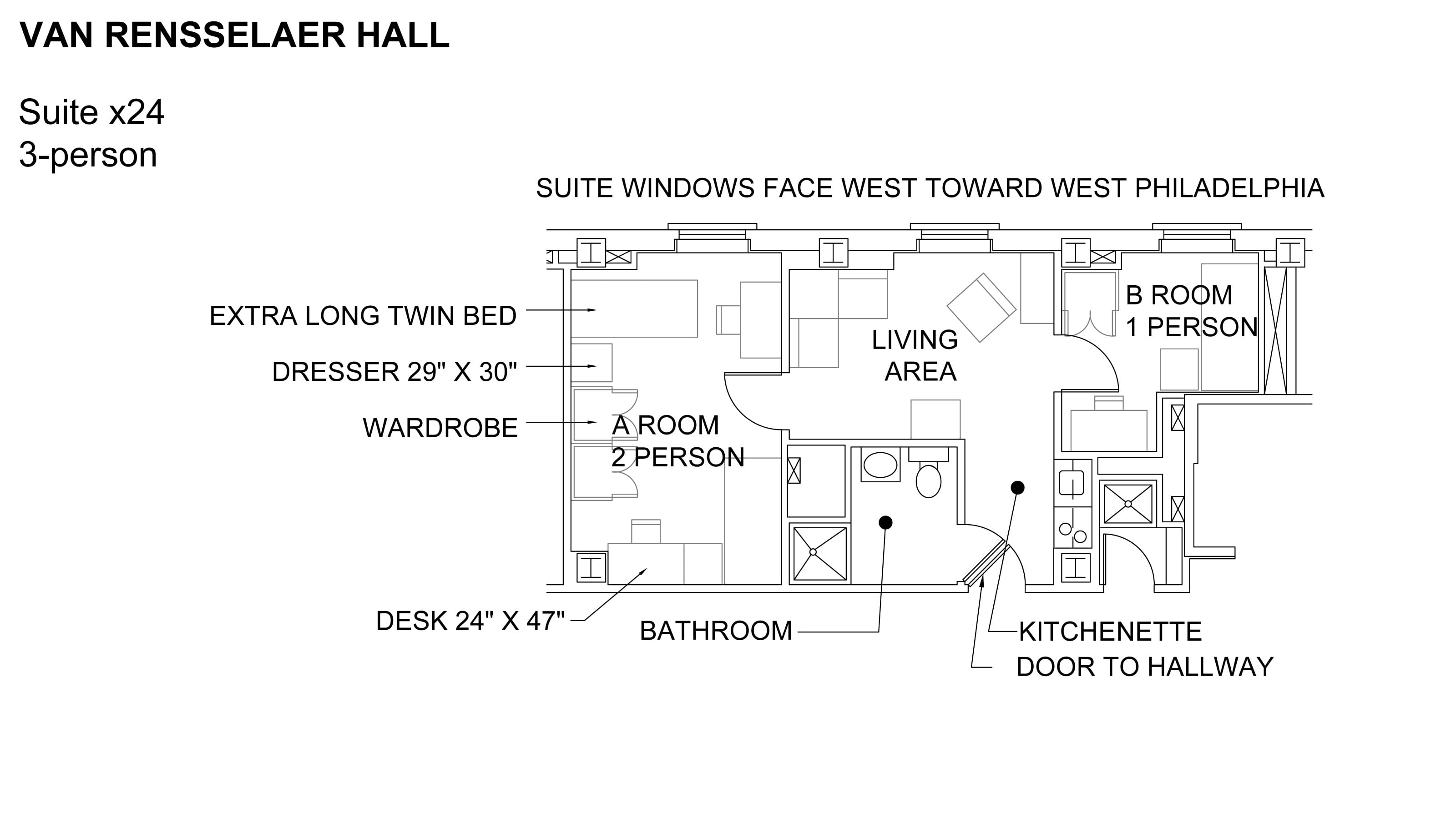  Van Rensselaer Hall Suite Floor Plan