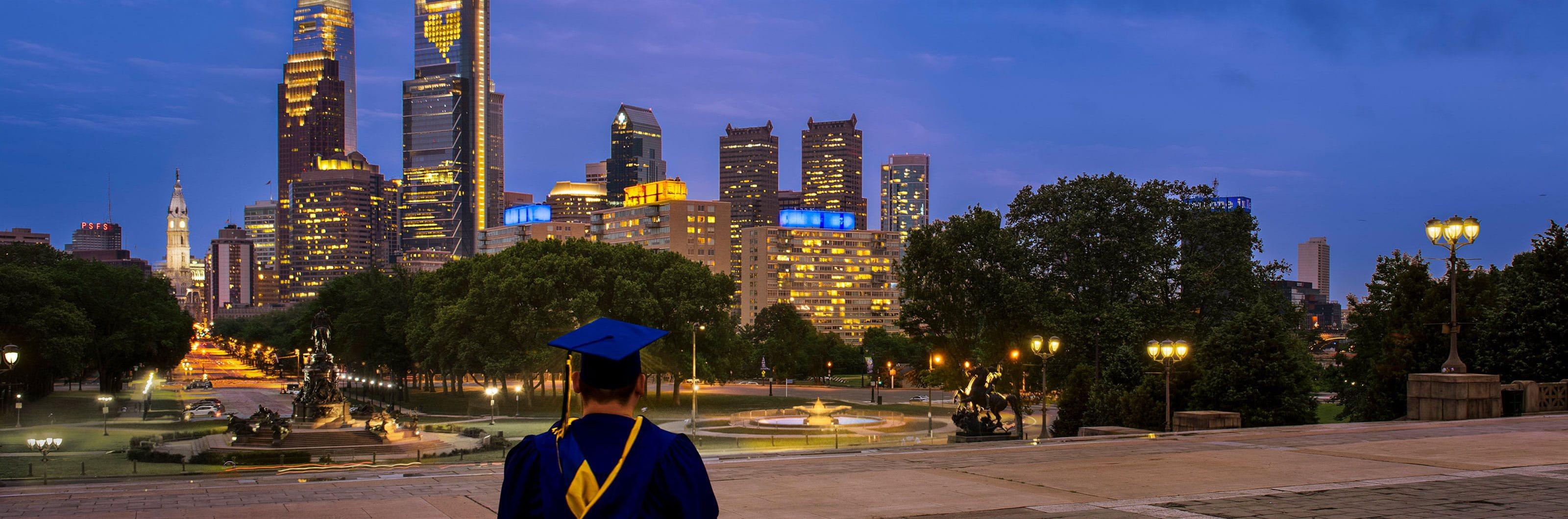 Drexel Graduate at Philadelphia Art Museum Steps